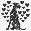 Sitting Great Dane Printable Image - Free DXF