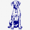 Artistic Sitting Great Dane Vector Illustration