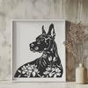 Floral Great Dane In SVG, PNG, PDF And DXF File Formats - Free