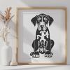 Free Sitting Great Dane Vector Image