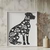 Ornate Sitting Dog Clip Art - SVG