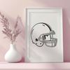Football Silhouette Icon An American football silhouette with a helmet and pads.