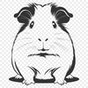 Friendly Cartoon Guinea Pet SVG Art Close-up illustration of a friendly guinea pig in a cartoon style, suitable for vector art designs.