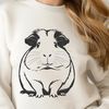 Cuddly Guinea Pig Silhouette A small, furry guinea pig standing on its hind legs, suitable for use in digital art and crafting projects.