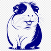 A digitally rendered illustration of a guinea pig in a playful pose.