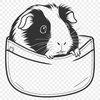 Cute Guinea Pig SVG Clip Art SVG illustration of a guinea pig in a pocket-sized setting.