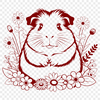 Colorful Guinea Pig SVG Guinea pig illustration in vector format featuring colorful floral patterns.