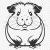 Cute Guinea Pig SVG Vector Art Guinea pig illustration in vector format, ideal for printing or cutting with a Cricut machine.