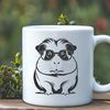 Playful Guinea Pig Character A cartoon guinea pig character wearing glasses in a playful pose.