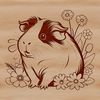 Guinea Pig in a Floral Oasis A cute illustration of a guinea pig in a floral setting.