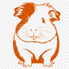 A digital illustration of a cute guinea pig in various poses and colors, suitable for vector art designs.