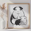 Whimsical Guinea Pet Drawing A detailed illustration of a guinea pig suitable for use in family-friendly projects.