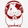 A cartoon guinea pig designed as vector art for various digital uses including cutting machines and graphic design software.