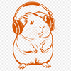 Cute Guinea Pig in Headphones Guinea pig wearing headphones in a simple vector design.