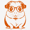 Adorable Guinea Pig Character in Glasses A cute guinea pig character wearing round glasses, suitable for use as clip art or in graphic design.