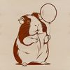 Guinea Pig with Balloon Vector Art A stylized illustration of a guinea pig with a balloon, suitable for personal and commercial use.