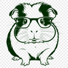 Adorable SVG Pet Illustration A digital illustration of a Guinea Pig wearing glasses, suitable for various design applications.
