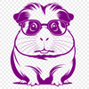Cuteness Overload Guinea Pig A vector illustration of a guinea pig wearing glasses, suitable for printing or digital use.