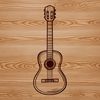 Guitar Illustration with Strings and Frets A detailed vector illustration of a guitar with frets and strings.