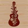 Beautiful SVG Guitar Design SVG illustration of a guitar with floral details