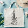 High-quality digital illustration of a guitar with ornate details suitable for vector art and design projects.