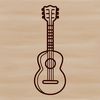 Guitar Silhouette Illustration A simple line drawing of a guitar.