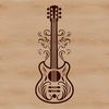 Beautiful Vector Music Graphic A vector graphic representation of a guitar featuring classic music-inspired details.