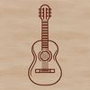 Stylized Guitar Design SVG Vector An SVG vector image design featuring a stylized guitar shape for crafting or design projects.