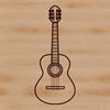 Simple Guitar Design SVG for Creative Projects A simple line drawing of a guitar, suitable for digital and graphic design projects.