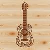Guitar Vector Design A intricately designed guitar with ornate details, suitable for vector art projects.