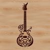 Detailed Acoustic Guitar Illustration A detailed illustration of a classic acoustic guitar with intricate designs.
