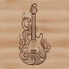 Free Vector Guitar Graphics A graphic representation of a musical instrument, ideal for digital design and cutting machine applications.