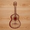 Beautiful Guitar Clip Art A high-quality SVG graphic of a guitar with intricate details, suitable for vector art projects.