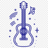 Guitar Digital Drawing In SVG, PNG, PDF And DXF File Formats