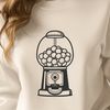 Colorful Retro-Style Gumball Machine Vector Art A vector illustration of a classic gumball machine with colorful gumballs and a lever to dispense them.
