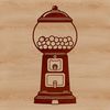 Classic Gumball Dispenser Illustration A detailed illustration of a classic gumball machine, designed as a vector graphic for various uses.