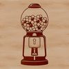 Retro Gumball Machine Vector Graphic A vintage-style gumball machine graphic designed as a vector illustration.
