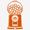 Classic Gumball Machine SVG Diagram A diagrammatic representation of a classic gumball machine with a transparent background.