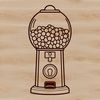 Gumball Machine Vector Art A digital illustration of a classic gumball machine with a transparent background.
