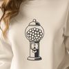 Illustrative gumball machine design for vector art projects.