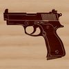 A digital illustration of a pistol, suitable for vector graphics and cutting machine designs.