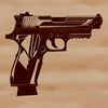 A scalable vector graphic representation of a pistol, ideal for various creative projects.