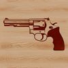 Intricate Revolver Design An SVG vector design featuring a revolver firearm with intricate details.