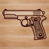 High-quality vector illustration of a pistol as clip art for commercial or personal projects.