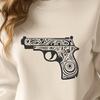 Stunning Gun Decal In DXF For Free Download