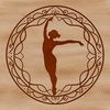 Vector Art Gymnastics Design SVG File A silhouette of a female gymnast in motion, perfect for vector art and clip art designs.