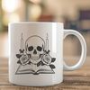 Haunted Decor Sketch A detailed illustration of a Gothic-style skull with intricate details, suitable for various design applications.