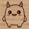 Playful Monster Graphic A cartoon monster with a playful face, designed as vector art for various digital uses.