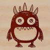 A small, cartoon-style monster character with a smiling face, designed as a vector graphic.