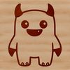 A colorful monster character designed with clean lines and bright colors, suitable for Halloween decorations or crafts.